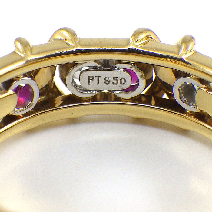 ティファニー Tiffany & Co. リング ジャン シュランバージェ 16ストーン 60696721 X 8ポイント ルビー 0.65ct 8ポイント ダイヤモンド 0.57ct K18YG PT950 11.5号 【中古】