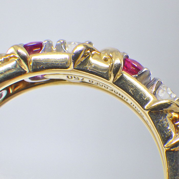 ティファニー Tiffany & Co. リング ジャン シュランバージェ 16ストーン 60696721 X 8ポイント ルビー 0.65ct 8ポイント ダイヤモンド 0.57ct K18YG PT950 11.5号 【中古】