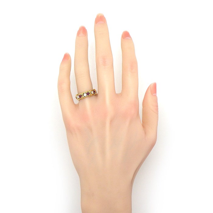 ティファニー Tiffany & Co. リング ジャン シュランバージェ 16ストーン 60696721 X 8ポイント ルビー 0.65ct 8ポイント ダイヤモンド 0.57ct K18YG PT950 11.5号 【中古】