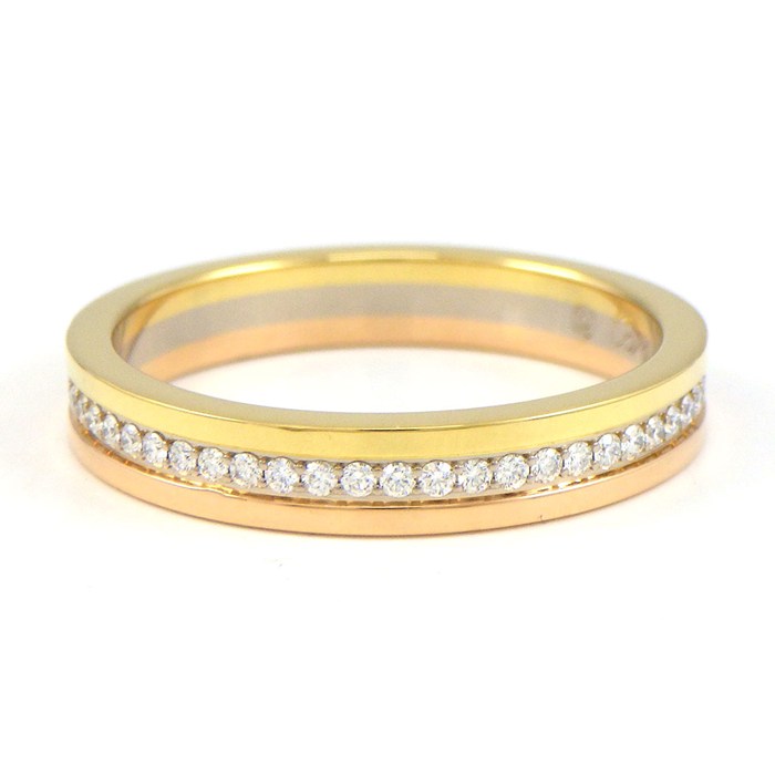 カルティエ Cartier リング ヴァンドーム ルイ カルティエ ウェディング バンド B4052955 トリニティ スリーカラー フルサークル エタニティ ダイヤモンド K18PG K18WG K18YG 14.5号 / #55 【中古】