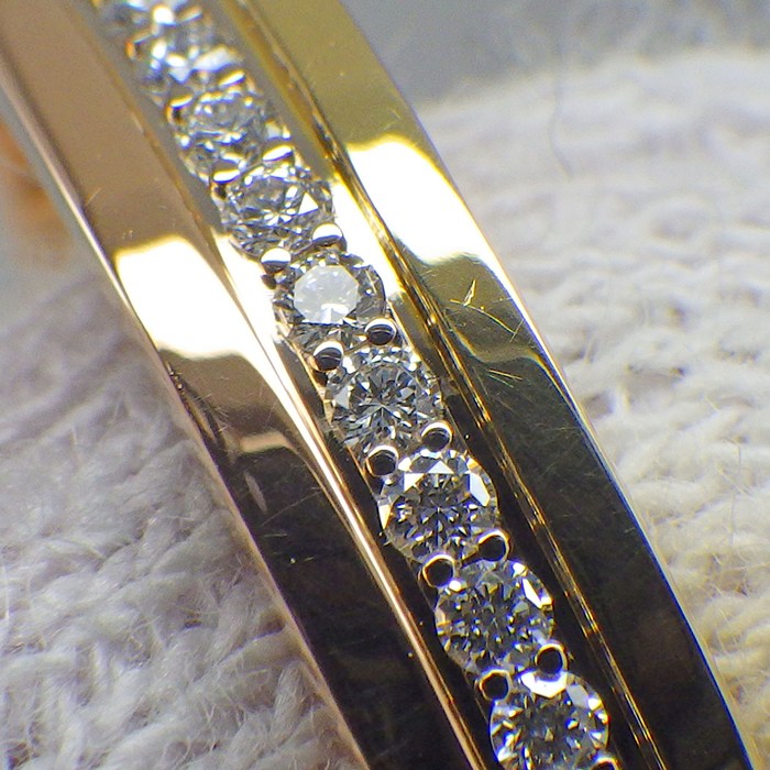 カルティエ Cartier リング ヴァンドーム ルイ カルティエ ウェディング バンド B4052955 トリニティ スリーカラー フルサークル エタニティ ダイヤモンド K18PG K18WG K18YG 14.5号 / #55 【中古】