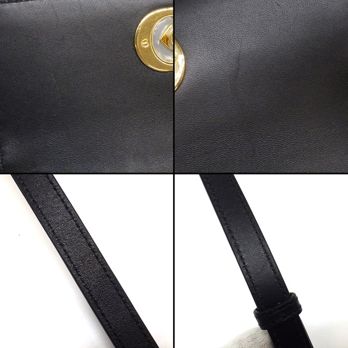 ディオール Dior ショルダーバッグ ミス カロ ミニバッグ S5169UBWO_M900 ブラック レッド マクロカナージュラムスキン 【中古】