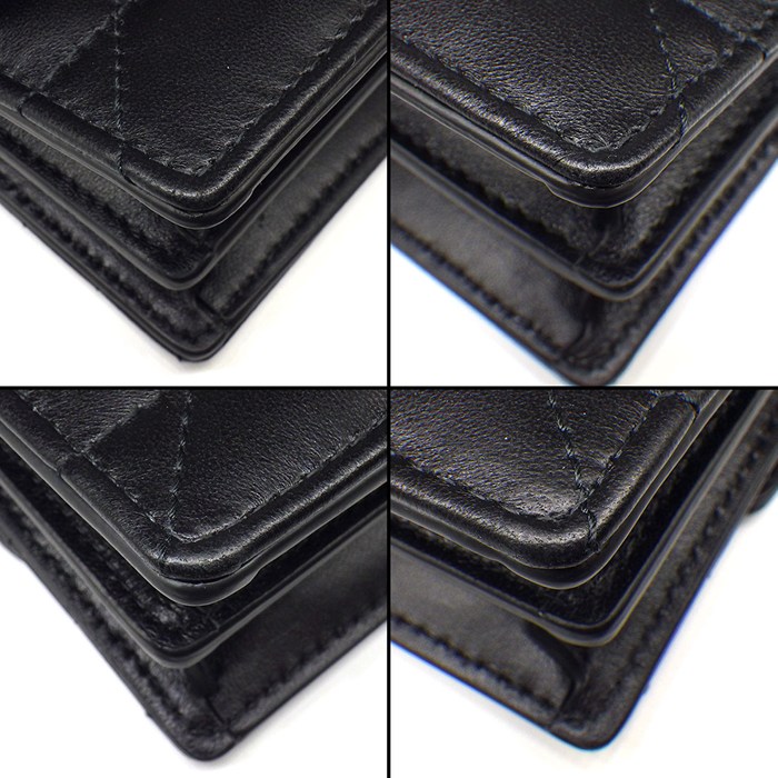 ディオール Dior ショルダーバッグ ミス カロ ミニバッグ S5169UBWO_M900 ブラック レッド マクロカナージュラムスキン 【中古】