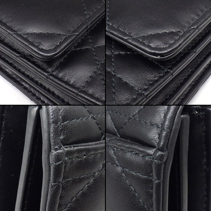 ディオール Dior ショルダーバッグ ミス カロ ミニバッグ S5169UBWO_M900 ブラック レッド マクロカナージュラムスキン 【中古】