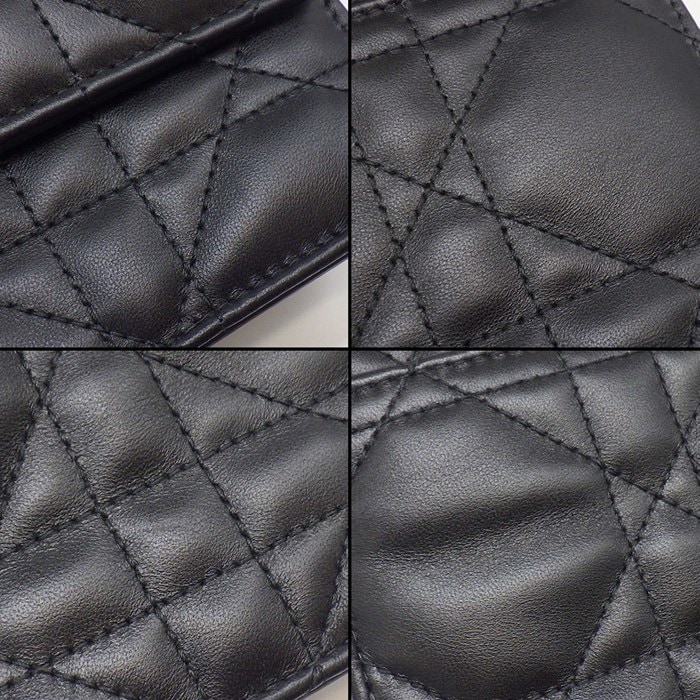 ディオール Dior ショルダーバッグ ミス カロ ミニバッグ S5169UBWO_M900 ブラック レッド マクロカナージュラムスキン 【中古】