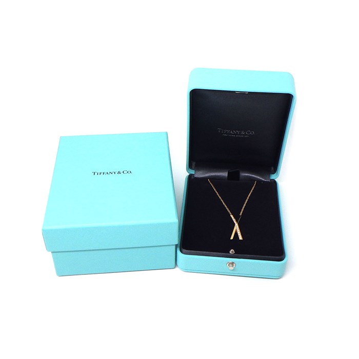 ティファニー Tiffany & Co. ネックレス アトラス クロス X ダイヤモンド 計0.19ct K18PG 【中古】