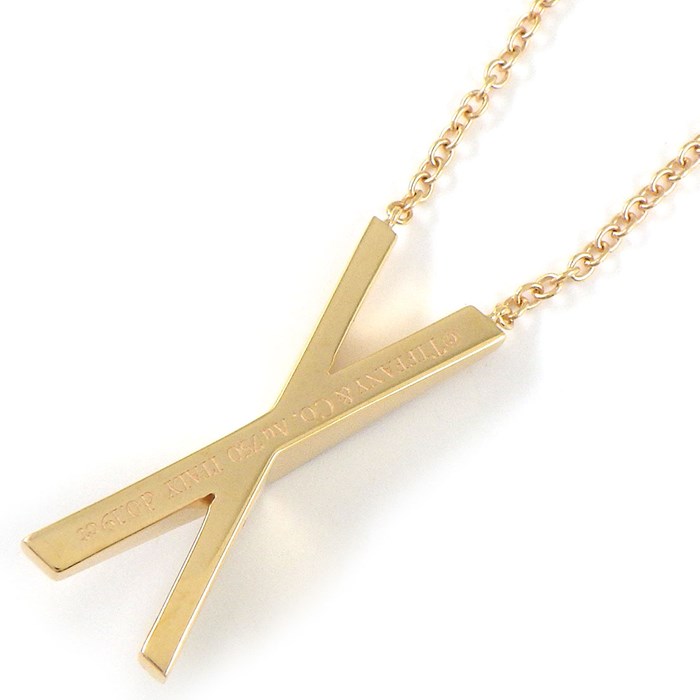 ティファニー Tiffany & Co. ネックレス アトラス クロス X ダイヤモンド 計0.19ct K18PG 【中古】