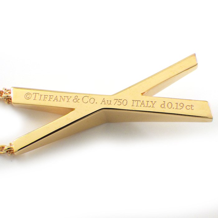 ティファニー Tiffany & Co. ネックレス アトラス クロス X ダイヤモンド 計0.19ct K18PG 【中古】