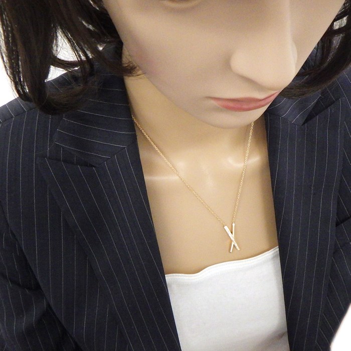 ティファニー Tiffany & Co. ネックレス アトラス クロス X ダイヤモンド 計0.19ct K18PG 【中古】