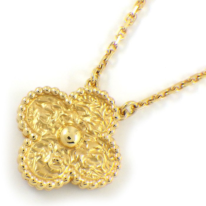 ヴァンクリーフ&アーペル ヴィンテージアルハンブラ K18YG イエローゴールド ネックレス 中古