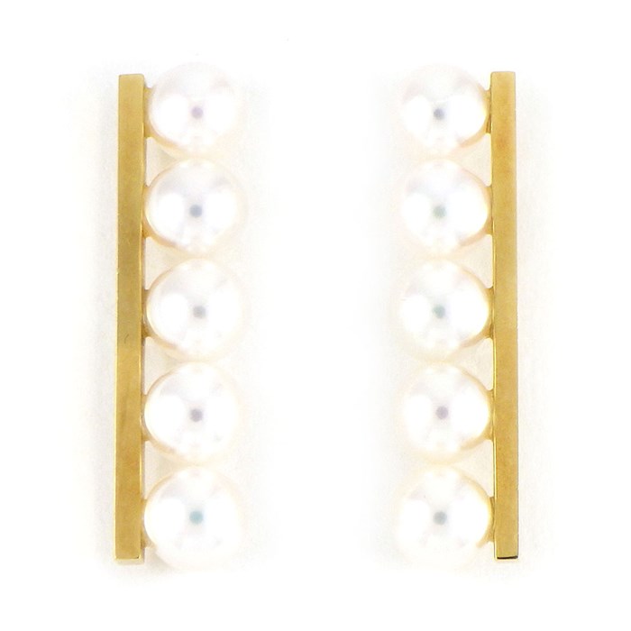 タサキ 田崎真珠 TASAKI】ピアス バランス プラス バー アコヤ真珠  