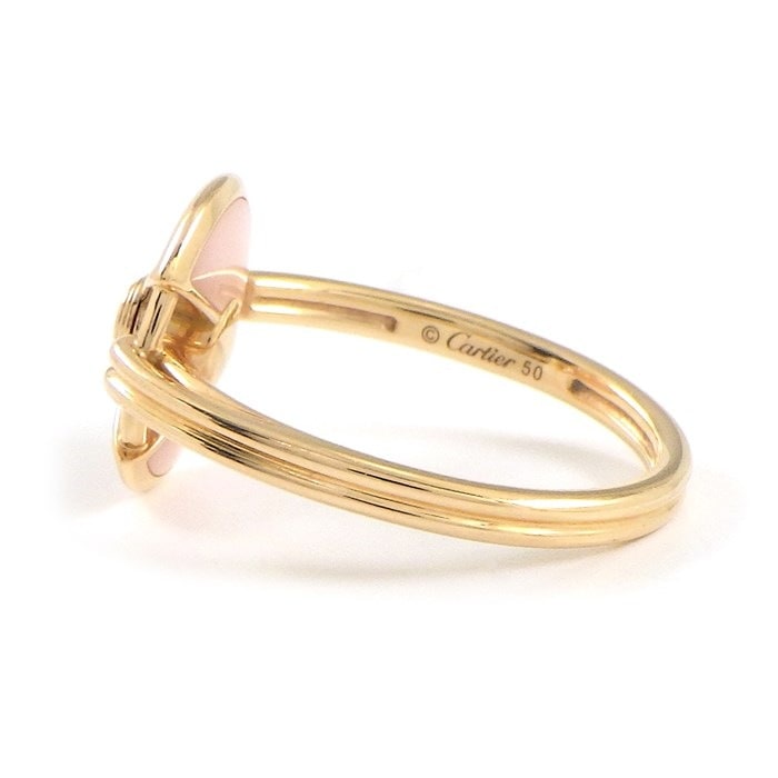 カルティエ Cartier リング アミュレット ラウンド サークル ピンク オパール 1ポイント ダイヤモンド K18PG 10号 / #50 【中古】