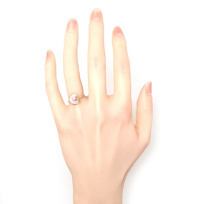 カルティエ Cartier リング アミュレット ラウンド サークル ピンク オパール 1ポイント ダイヤモンド K18PG 10号 / #50 【中古】