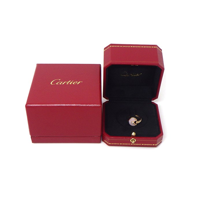 カルティエ Cartier リング アミュレット ラウンド サークル ピンク オパール 1ポイント ダイヤモンド K18PG 10号 / #50 【中古】