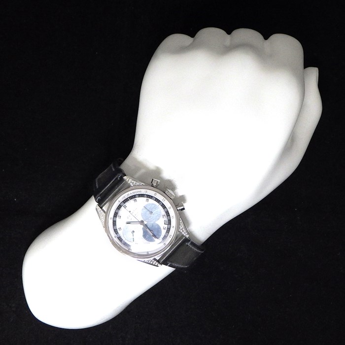 ゼニス ZENITH 腕時計 クロノマスター オリジナル 38mm 16.3200.3600/02.C907 573003 デイト クロノグラフ スモールセコンド 裏スケ 夜光針 9ポイント ダイヤインデックス ダイヤラグ ホワイト/ブルー シェル文字盤 SS レザーベルト 自動巻き 【中古】