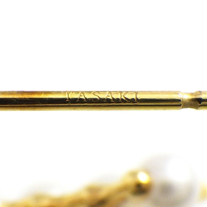 タサキ 田崎真珠 TASAKI ピアス フープ デインジャー トライブ EC-3780-18KYG 淡水真珠 4.0mm珠 K18YG 【箱・保付き】 【中古】