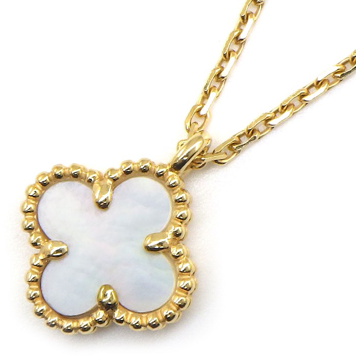 ヴァンクリーフ&アーペル Van Cleef & Arpels ネックレス スウィート アルハンブラ VCARF69100 ホワイト シェル K18YG 【中古】