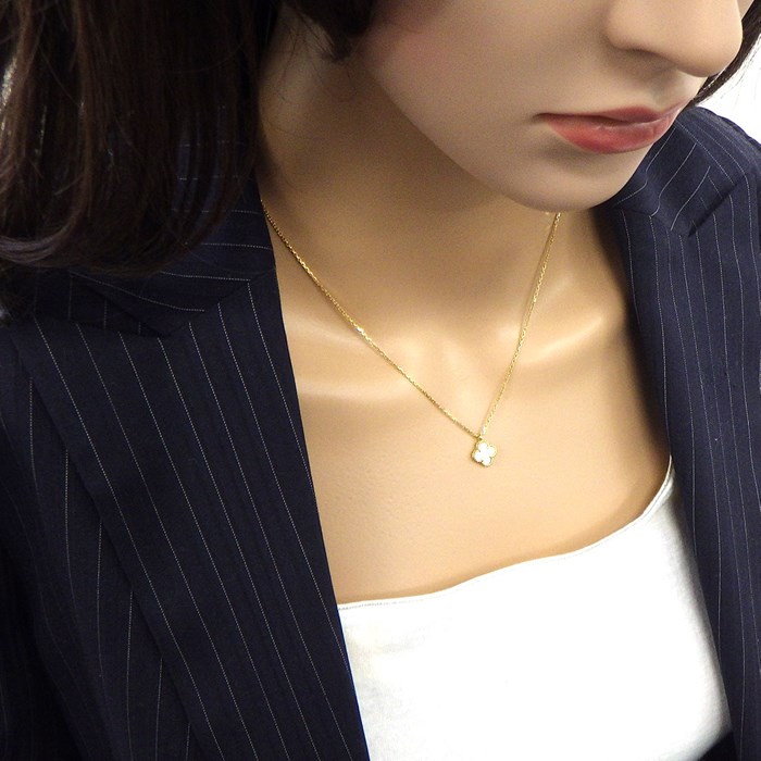 ヴァンクリーフ&アーペル Van Cleef & Arpels ネックレス スウィート アルハンブラ VCARF69100 ホワイト シェル K18YG 【中古】
