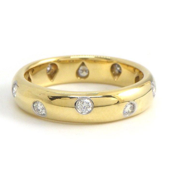 ティファニー Tiffany & Co. リング ドッツ ダイヤモンド PT950 K18YG 9号 【中古】