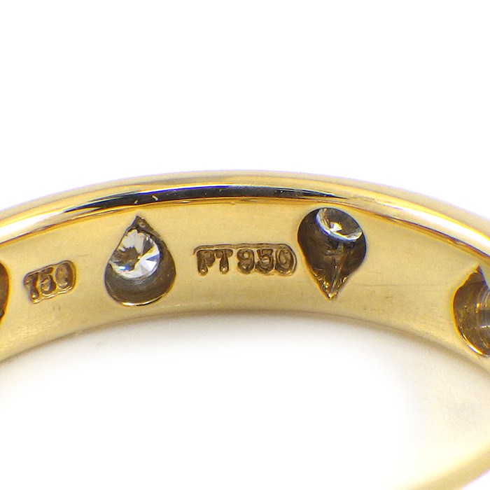 ティファニー Tiffany & Co. リング ドッツ ダイヤモンド PT950 K18YG 9号 【中古】