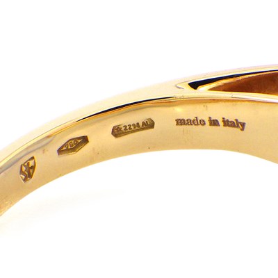 サルヴァトーレ・フェラガモ Salvatore Ferragamo リング カボションカット ブルーレースアゲート K18PG 13号 【中古】