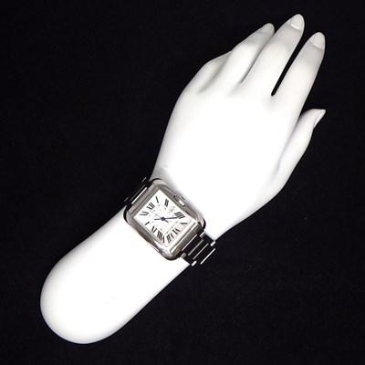 カルティエ Cartier 腕時計 タンク アングレーズ LM W5310009 デイト シルバー ギョーシェ レクタンギュラー文字盤 SS 自動巻き 【中古】 カルティエ Cartier 腕時計 タンク アングレーズ LM W5310009 デイト