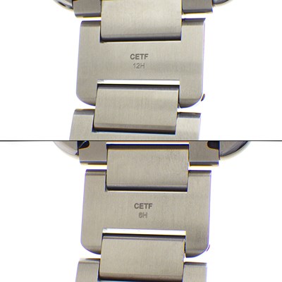 カルティエ Cartier 腕時計 タンク アングレーズ LM W5310009 デイト シルバー ギョーシェ レクタンギュラー文字盤 SS 自動巻き 【中古】 カルティエ Cartier 腕時計 タンク アングレーズ LM W5310009 デイト
