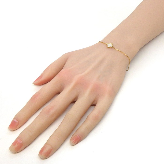 ヴァンクリーフ＆アーペル Van Cleef & Arpels ブレスレット スウィートアルハンブラ マザーオブパール VCARF68800 ホワイト シェル 【箱・保付き】 【中古】