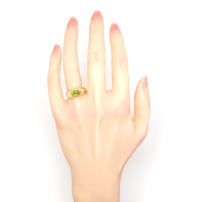 ティファニー Tiffany & Co. リング オーバル カボションカット ペリドット K18YG 8.5号 【中古】