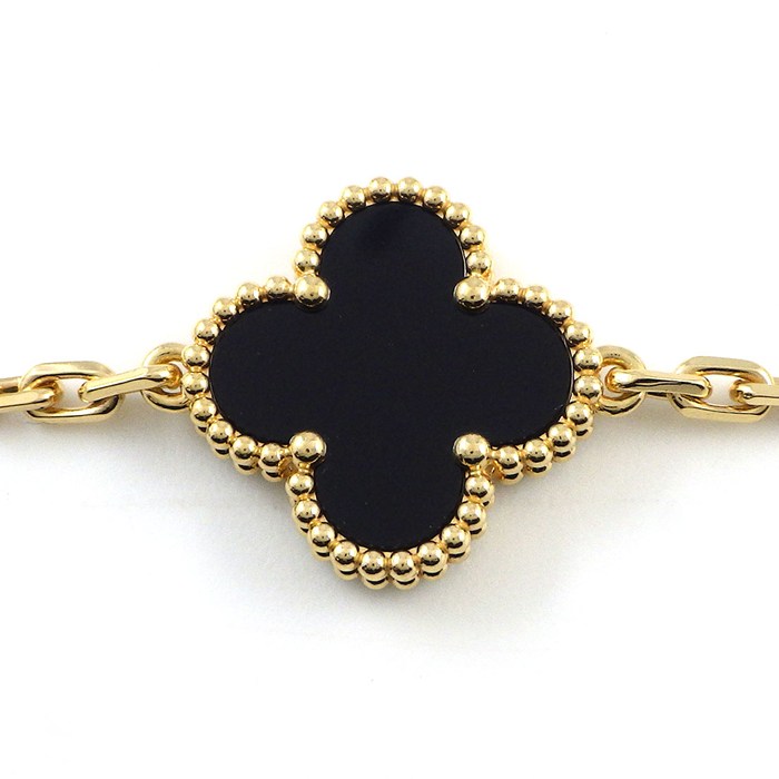 ヴァンクリーフ＆アーペル Van Cleef & Arpels ブレスレット ヴィンテージ アルハンブラ 5モチーフ VCARA41300 オニキス K18YG 【箱・保付き】 【中古】
