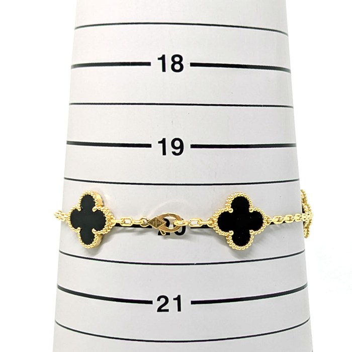 ヴァンクリーフ＆アーペル Van Cleef & Arpels ブレスレット ヴィンテージ アルハンブラ 5モチーフ VCARA41300 オニキス K18YG 【箱・保付き】 【中古】