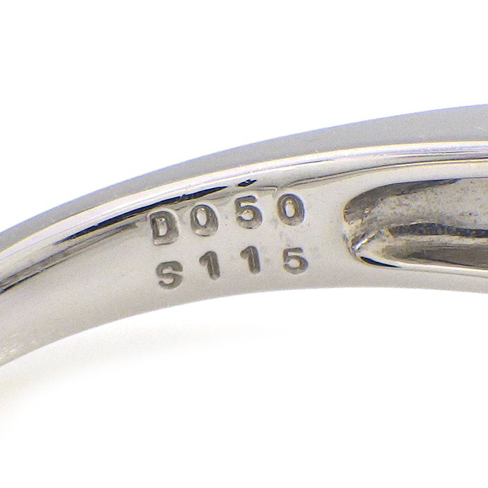 【スクエアカットサファイア ダイヤモンド】 リング 6ポイント スクエアカット サファイア 計1.15ct パヴェ ダイヤモンド 計0.50ct PT900 14号 【中古】