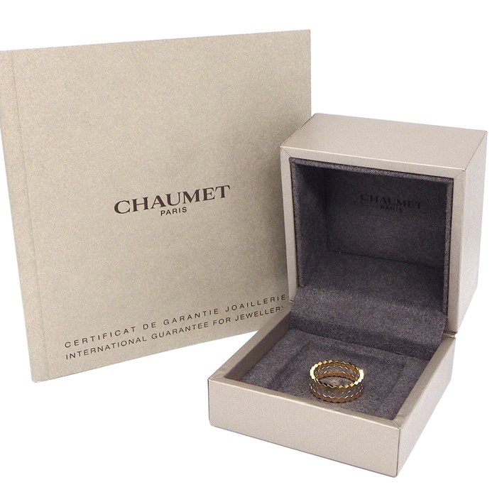 【ショーメ Chaumet】リング ビーマイラブ 蜂 ミツバチ 蜂の巣 ハニカムモチーフ 3連 K18YG K18PG K18WG 9.5号 / #50 【箱・保付き】 