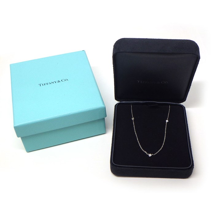 ティファニー Tiffany & Co. ネックレス バイザヤード 3ポイント ダイヤモンド 計約0.15ct PT950 【中古】