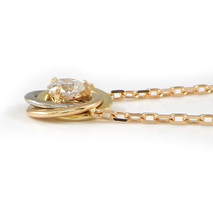 カルティエ Cartier ネックレス トリニティ スリーカラー 1ポイント ダイヤモンド K18PG K18WG K18YG 【中古】