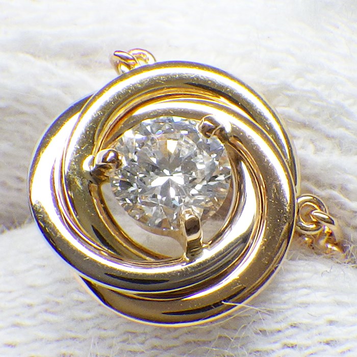カルティエ Cartier ネックレス トリニティ スリーカラー 1ポイント ダイヤモンド K18PG K18WG K18YG 【中古】