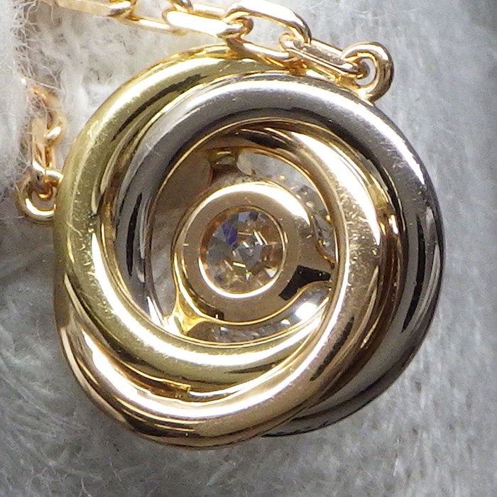カルティエ Cartier ネックレス トリニティ スリーカラー 1ポイント ダイヤモンド K18PG K18WG K18YG 【中古】