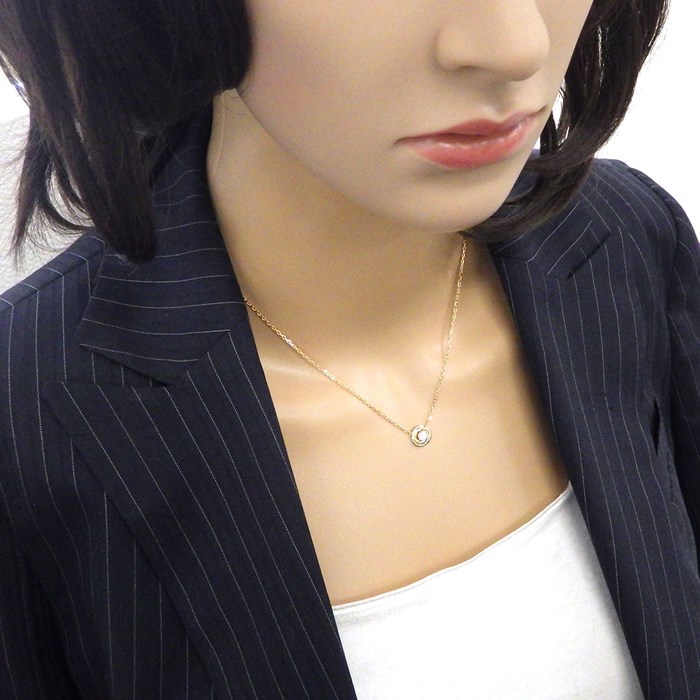 カルティエ Cartier ネックレス トリニティ スリーカラー 1ポイント ダイヤモンド K18PG K18WG K18YG 【中古】
