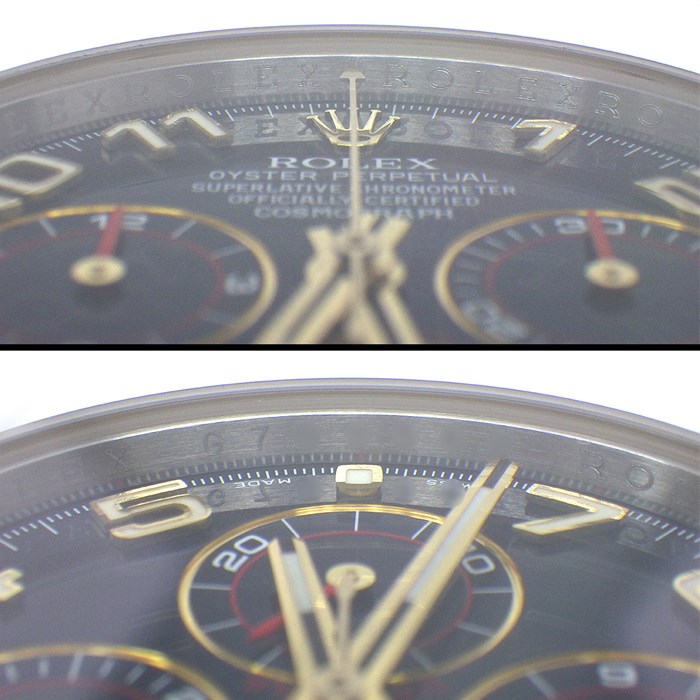 ロレックス Rolex 腕時計 コスモグラフ デイトナ 40mm 116523 G番 2010年 ルーレット刻印 クロノグラフ タキメーター スモールセコンド 裏スケ 夜光インデックス 夜光針 ネイビー文字盤 K18YG SS 自動巻き 【箱・保付き】 【中古】