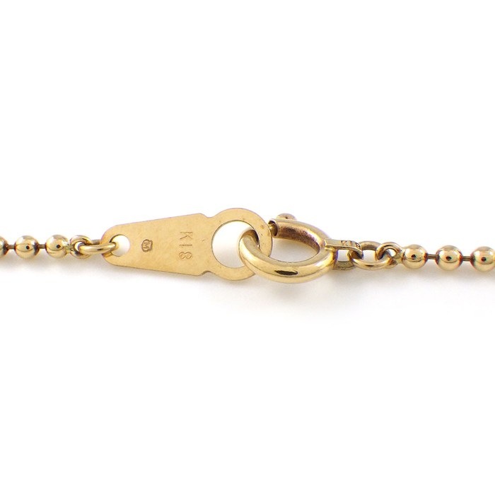 ミキモト MIKIMOTO ネックレス ボールチェーン 3ポイント アコヤパール 4.0-6.0mm珠 K18YG 【中古】