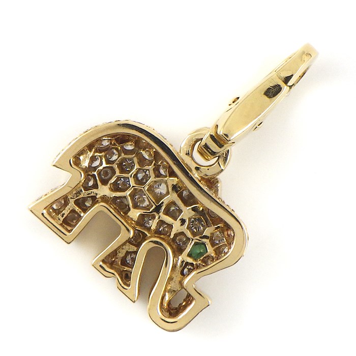 稀少Cartier カルティエチャーム18k エメラルドエレファント カルティエ Cartier チャーム ペンダントトップ キャンディ 象