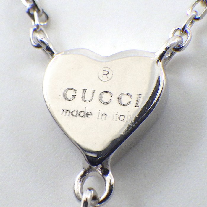 グッチ GUCCI ネックレス ハート クロス ダイヤモンド K18WG 【中古】