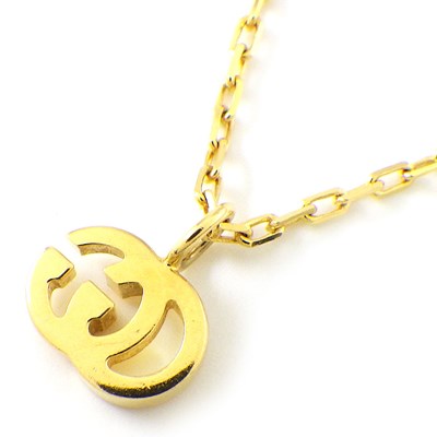 グッチ GUCCI ネックレス GG ランニング ロゴ ブルー トパーズ K18YG 【中古】