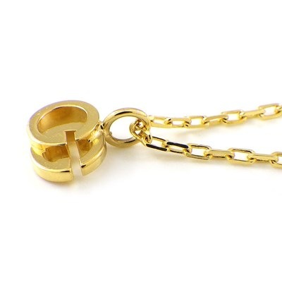 グッチ GUCCI ネックレス GG ランニング ロゴ ブルー トパーズ K18YG 【中古】