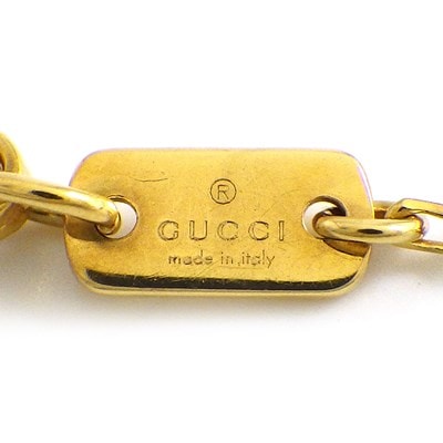 グッチ GUCCI ネックレス GG ランニング ロゴ ブルー トパーズ K18YG 【中古】