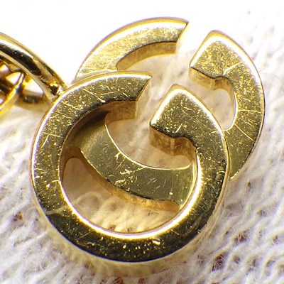 グッチ GUCCI ネックレス GG ランニング ロゴ ブルー トパーズ K18YG 【中古】
