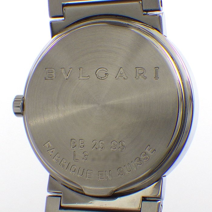 ブルガリ BVLGARI 腕時計 ブルガリ・ブルガリ BB26SS/12 12ポイント ダイヤモンドインデックス ロゴベゼル ブラック文字盤 SS クオーツアナログ 【中古】