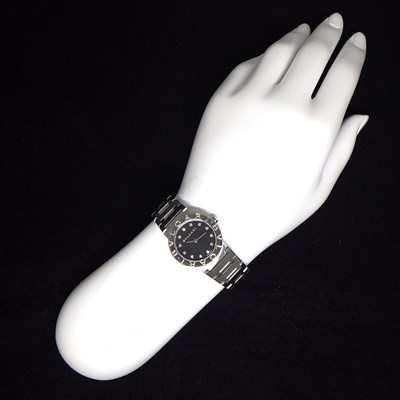 ブルガリ BVLGARI 腕時計 ブルガリ・ブルガリ BB26SS/12 12ポイント ダイヤモンドインデックス ロゴベゼル ブラック文字盤 SS クオーツアナログ 【中古】 ブルガリ BVLGARI 腕時計 ブルガリ・ブルガリ BB26SS/12 12ポイント