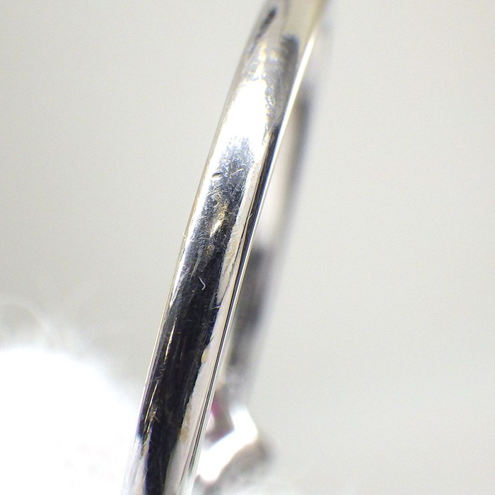 スタージュエリー STAR JEWELRY リング ミステリアスハート 3ポイント プリンセスカット ルビー 計0.13ct 2ポイント ダイヤモンド 計0.02ct K18WG 11号 【中古】