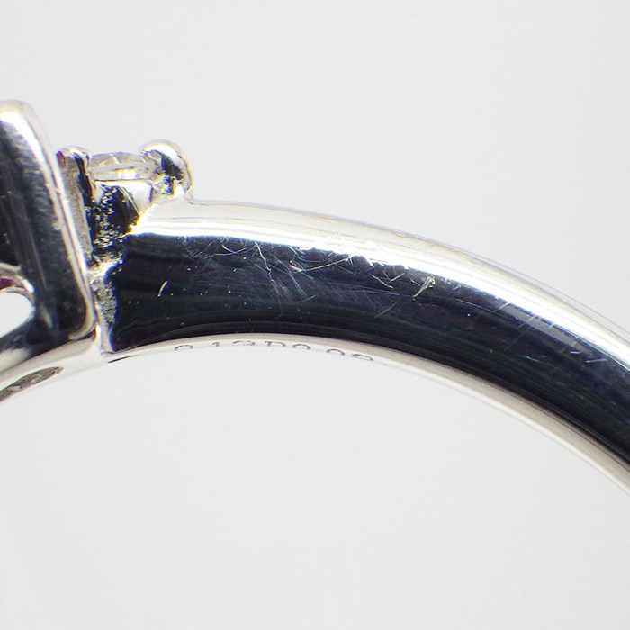 スタージュエリー STAR JEWELRY リング ミステリアスハート 3ポイント プリンセスカット ルビー 計0.13ct 2ポイント ダイヤモンド 計0.02ct K18WG 11号 【中古】